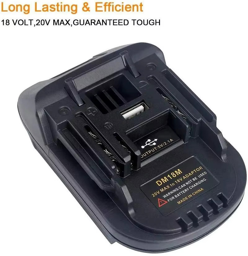 Batterie Konverter Adapter für Milwaukee und Makita 20V bis 18V Li-Ionen Werkzeug Adapter, Schwarz - Bild 5