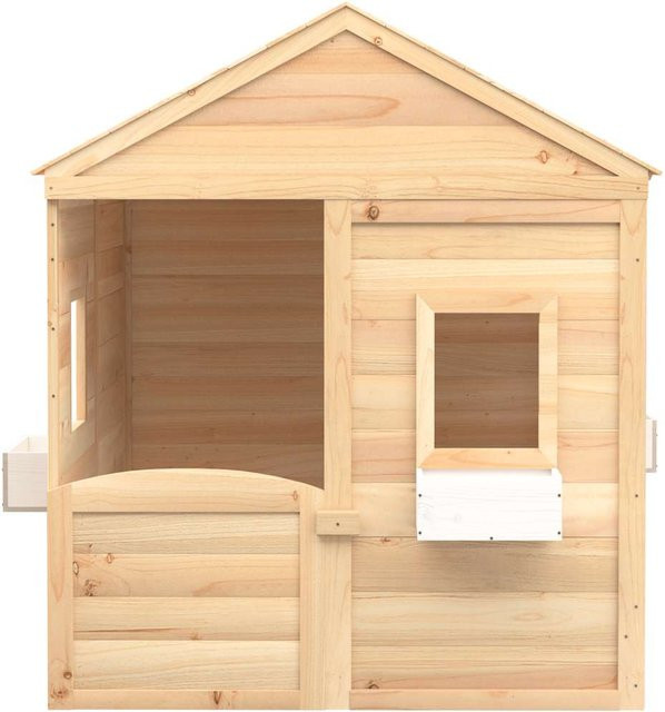 VD Home Furnishing Spielhaus aus Kiefernholz in Braun mit abschließbarer Tür und Fenstern - Bild 1
