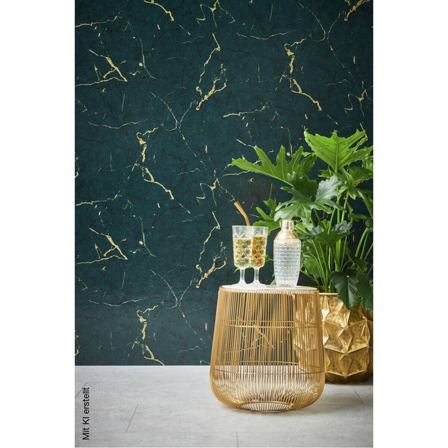 A.S. Création Vliestapete in Gold und Grün mit abstrakter Marmor-Optik, Breite: 53 cm, Höhe: 1005 cm, Tiefe: 7,4 cm - Bild 4