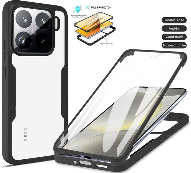 Sturzsichere 360 Grad Vollumhüllende Handyhülle für Xiaomi 15T 14T 13T Pro 15 Pro 14 15 Ultra in Transparent - Bild 1