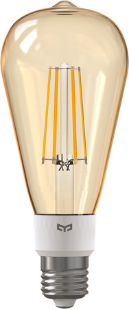 Yeelight ST64 Filamentlampe E27, dimmbare LED Globe in Gold/Messing, 6W, 500lm, 2000K, Wi-Fi kompatibel mit Apple HomeKit, Google Home und Amazon Alexa