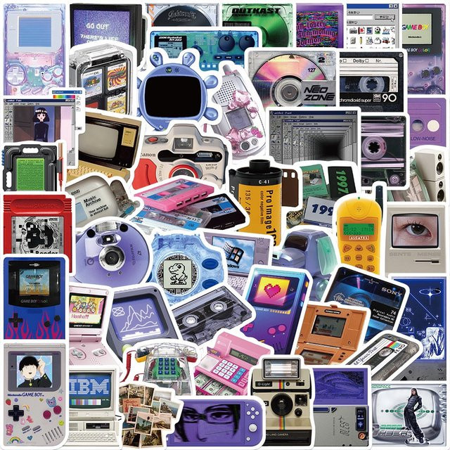 50 Stück Retro Videospiel INS Karte Aufkleber Set von BulingBulingStickers Shop in Multicolour für Laptop und Notebook - Bild 1