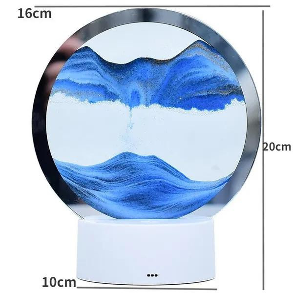 Dimmbare 3D Moving Sand Kunst Tisch Lampe von XuYiEC mit RGB Farbwechsel und integriertem LED Nachtlicht in Orange - Bild 2