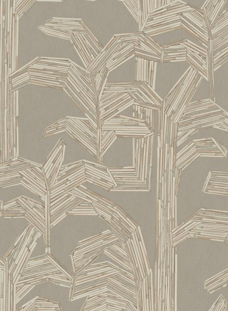 Arte International Wallpaper Kailua - Florentine Wandtapete in Grau und Beige mit floralem Naturdesign aus Vlies und Vinyl - Bild 1