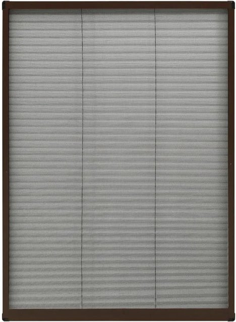 vidaXL Insektenschutz-Plissee für Fenster aus Aluminium in Braun, Breite: 80 cm, Höhe: 120 cm - Bild 1