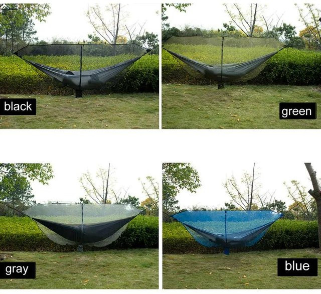 YJSTY Tragbares Moskitonetz für Camping-Hängematten in Grün - Bild 1