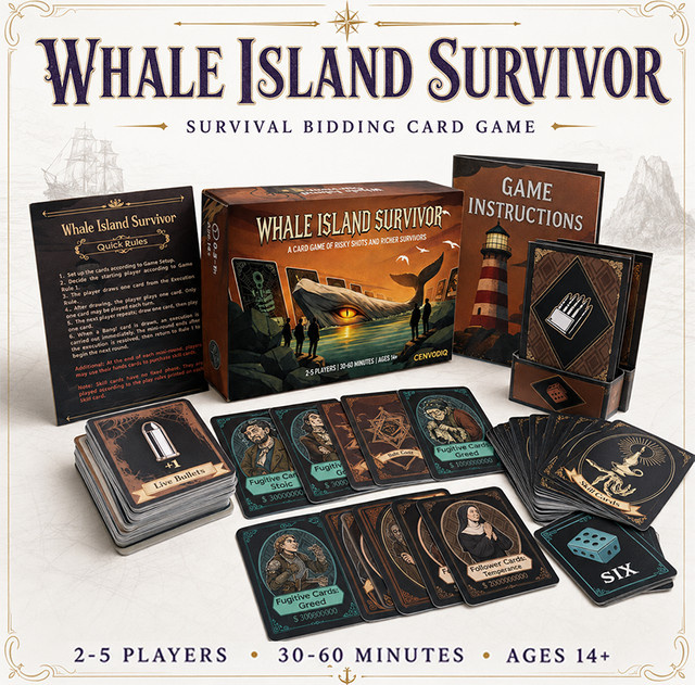 Whale Island Survivor Kartenspiel, Strategiespiel, 2-5 Spieler, ab 14 Jahre - Bild 1