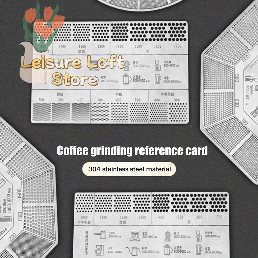 Referenzkarte für Kaffeemahlgrade - Vergleichsskala für Pulverdicken und Barista-Werkzeug zur Mahlwerkkalibrierung - Bild 3