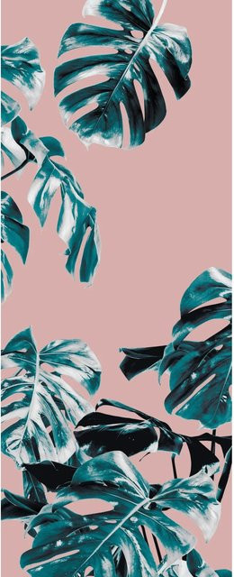 Komar Fototapete Vlies Monstera in Rosé mit botanischem Design, Breite: 100 cm, Höhe: 250 cm - Bild 1