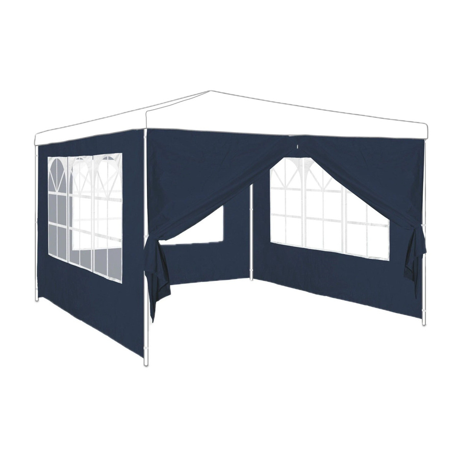 Relaxdays Pavillonseitenwand 4er Set aus PE/PVC in Blau mit Reißverschluss, B: 300 cm, H: 200 cm - Bild 2