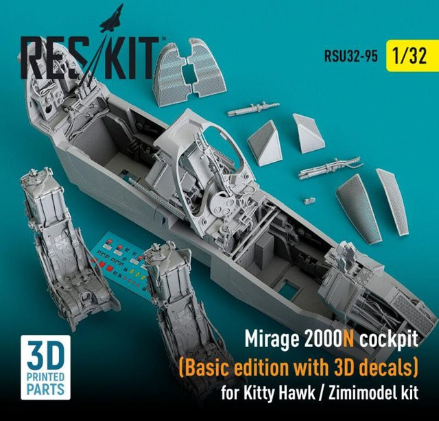 Kitty Hawk Mirage 2000N Cockpit, Basic Edition mit 3D Decals, 1:32 - Bild 1