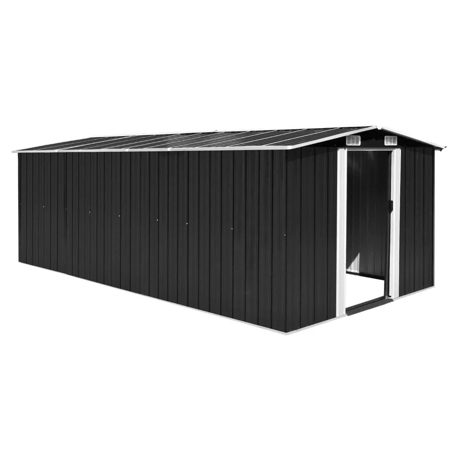 vidaXL Gerätehaus aus Metall in Anthrazit B/T/H: 489 x 257 x 181 cm - Bild 2