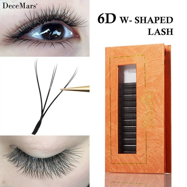 DeceMars Wimpernverlängerung 6D-W-Form, 12 Reihen - Bild 1