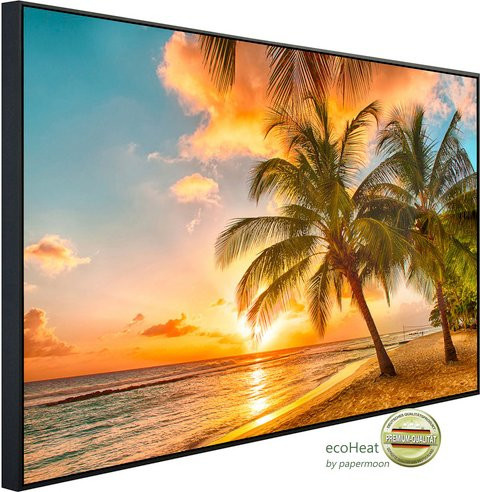 papermoon EcoHeat Infrarotheizung Barbados Palm Beach mit Matt-Effekt in Bunt, App-Steuerung und Überhitzungsschutz - Bild 1