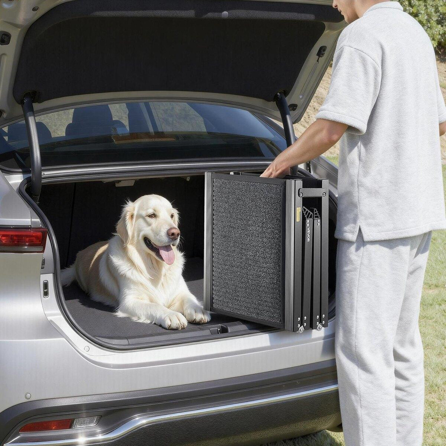 Faltbare Hunderampe für Autos von Buying Solutions, MB, Schwarz, Länge: 160 cm, Breite: 43,2 cm, für mittlere und große Hunde bis 113 kg mit rutschfester Filzoberfläche - Bild 3