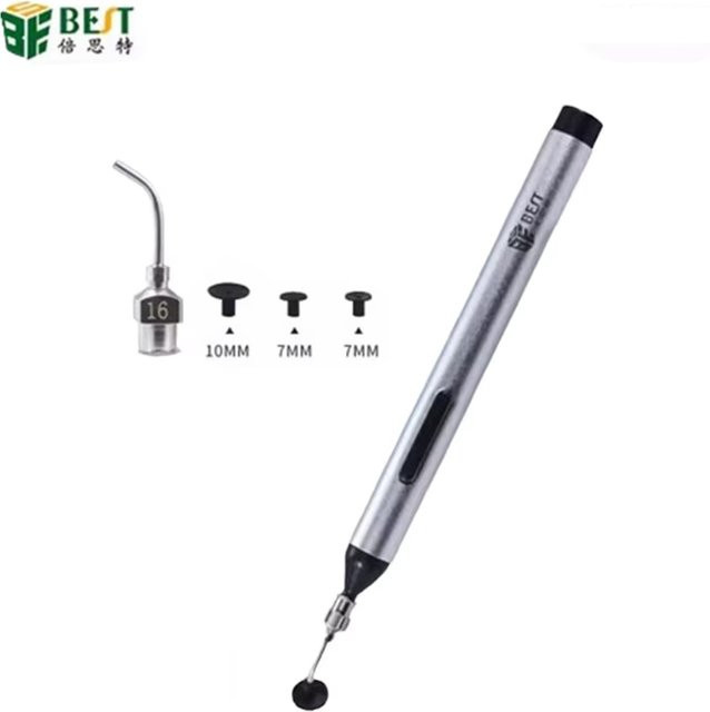 BES Vakuum-Saugstift-Set in Silber mit 3 Saugköpfen zur manuellen IC-SMD-Entnahme und zum Aufheben von Bauteilen - Bild 1