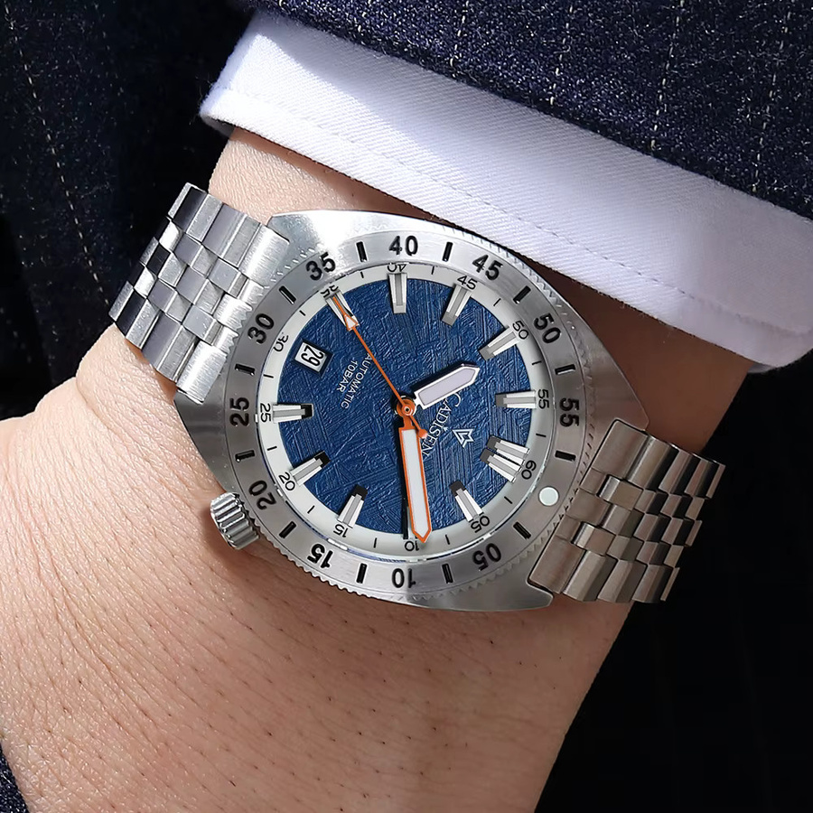 CADISEN Armbanduhr Automatik, Meteorit Zifferblatt, Edelstahl, Herren - Bild 3