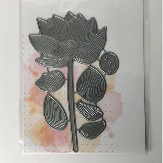 Metall Schneidestempel Lotus Blume in Silber für Scrapbooking und DIY Bastelarbeiten - Bild 2