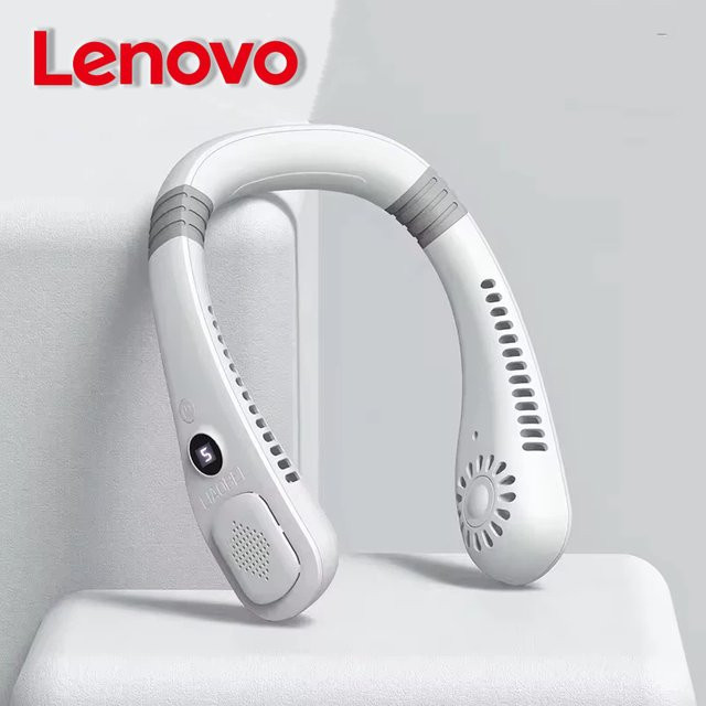 Lenovo Nackenventilator ohne Rotorblätter in Weiß mit langer Akkulaufzeit und USB-Ladefunktion - Bild 1