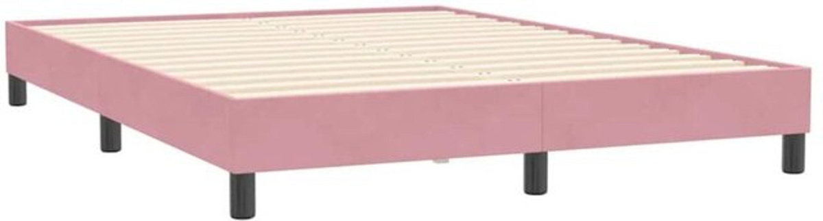 vidaxl Polsterbett aus Samt und Holzwerkstoff in Rosa, B/T/H: 140 x 210 cm - Bild 1