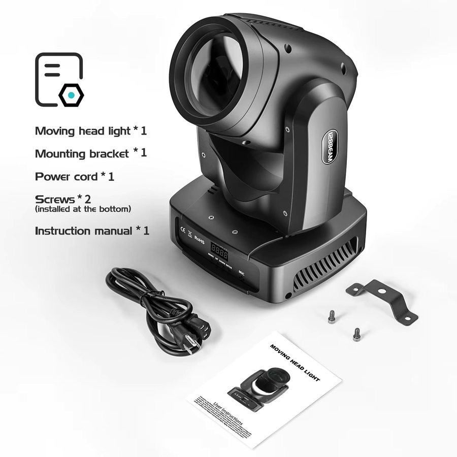 Somspot 4er Set LED Moving Head Lights mit Flightcases in Schwarz für professionelle Bühnenbeleuchtung mit RGB Atomisationseffekt - Bild 7