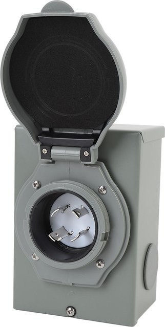 VehicleKit Generator Power Inlet Box 30 Amp NEMA L1430P für Camper, Anhänger und Wohnmobile, Grau - Bild 1