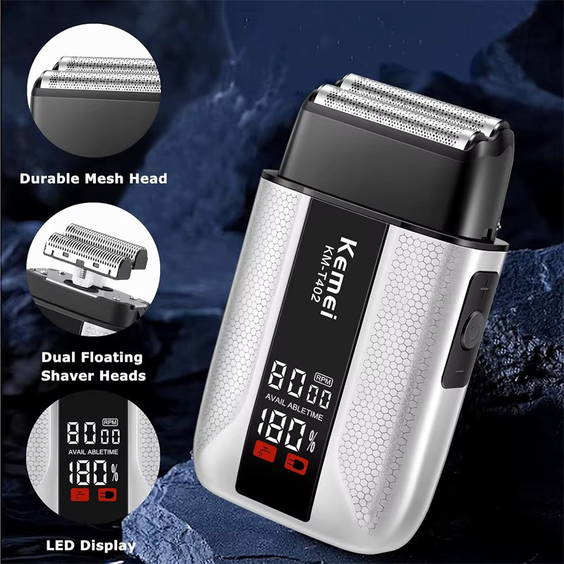 KEMEI KM-402 Elektrorasierer für Herren, IPX7 wasserdicht - Bild 3