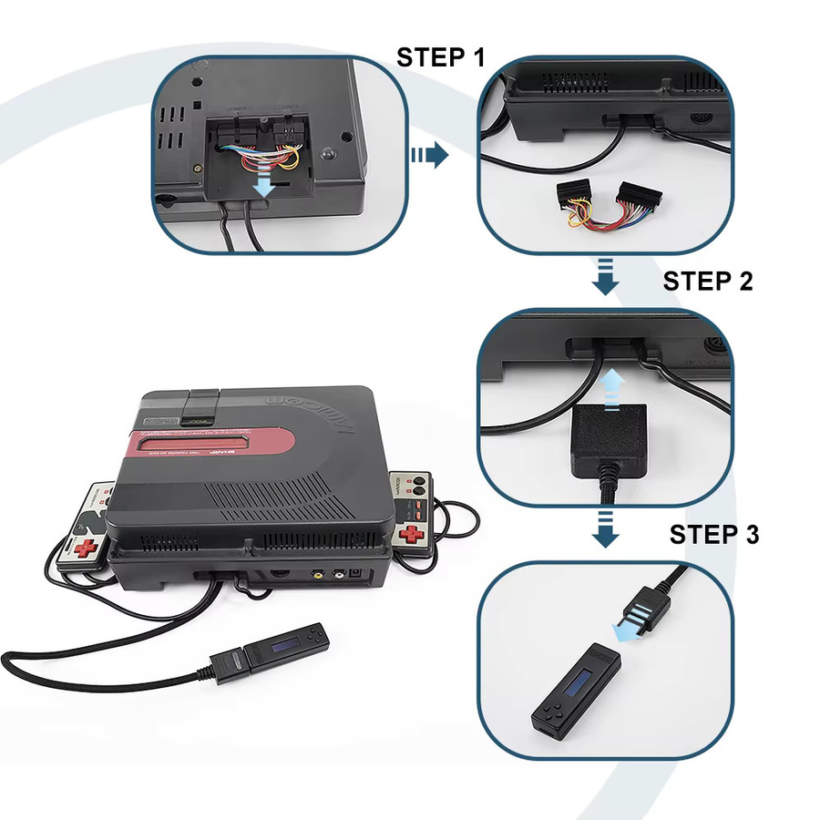 TicKnot FDSKey Famicom Disk Adapter für Sharp Twin Famicom Disk System und Nintendo AV Famicom Konsole, Schwarz - Bild 3