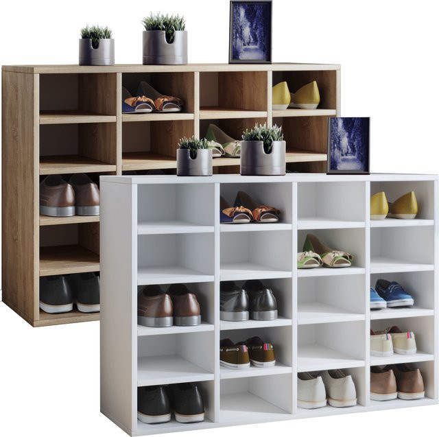 VCM Holz Schuhregal als Schuhkommode mit 20 Fächern, H x B x T: 67 x 92 x 33 cm - Bild 1