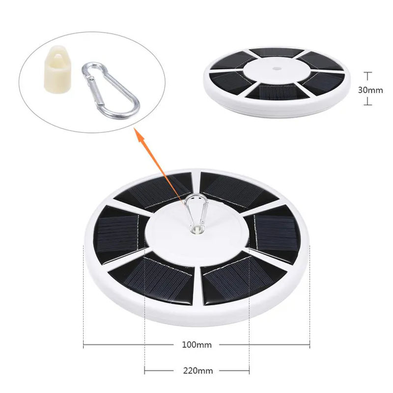 TOMTOP JMS Solarbetriebene Energie-Fahnenmastlampe mit 42 LEDs in Weiß, 3 W, 3,7 V, mit Lichtsteuerung und 2 einstellbaren Stufen - Bild 3