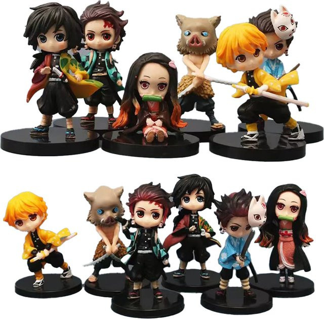 6er Set Bandai Anime Figuren Demon Slayer Qposket PVC Modelle Multicolor - Bild 1