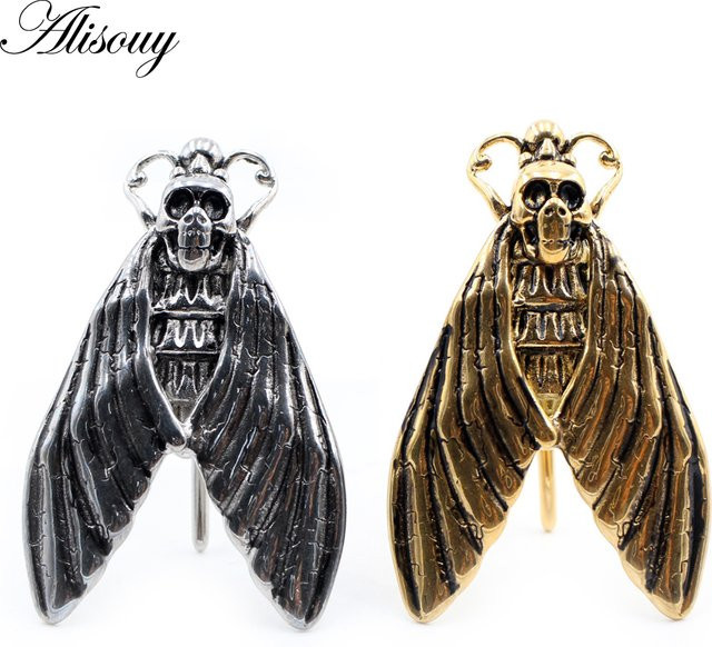 Alisouy Ohrringe Edelstahl, Biene Schmetterling Schädel, Unisex - Bild 1