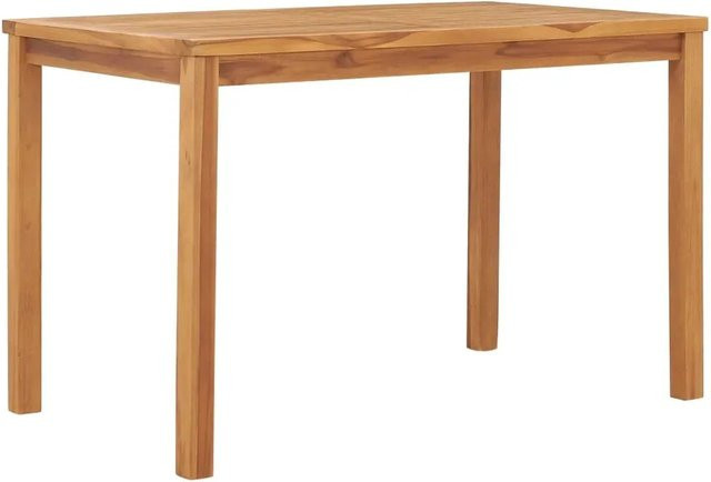 vidaXL Garten-Esstisch aus Teakholz in Natur, B/T/H: 120 x 70 x 77 cm - Bild 1