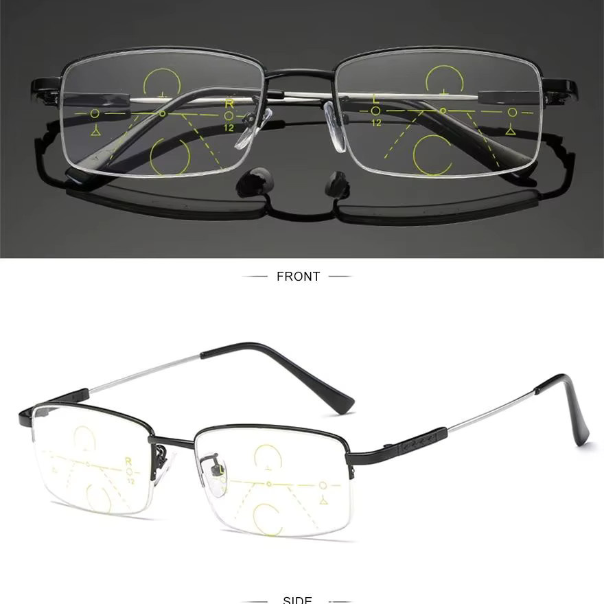 ISENGHUO Lesebrille, Halbrahmen, Titan, rechteckig, Photochrome - Bild 4