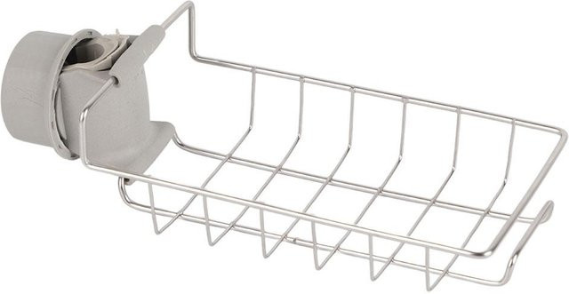 Hängendes Spülbecken-Aufbewahrungsregal aus Edelstahl von CosyHome in Silber, B/T/H: 16,5 x 10,0 x 10,0 cm - Bild 1