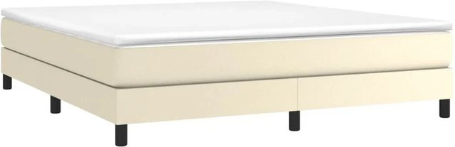 vidaXL Boxspringbettgestell gepolstert in Creme und Beige aus Kunstleder B/T/H: 160 x 200 x 203 cm - Bild 1