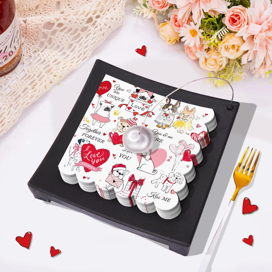 Valentinstag Welpen Servietten aus Papier für Hochzeit, Geburtstag und Party-Tischdekoration - Bild 3