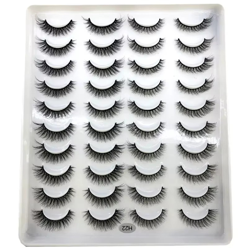 AMSDCN 3D-Nerzwimpern, Black, 20 Paar, Natürlich, Unisex - Bild 3