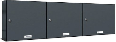 AL Briefkasten-System für 3 Parteien mit Zaundurchwurf, grau, B/H/T: 153,554 x 34,5 x 11,6 cm - Bild 1