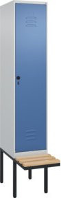 C+P Spind Classic PLUS Garderobenschrank mit Sitzbank, 1 Abteil, Farbe Buche, B/T/H: 212,0 x 40,0 x 81,5 cm - Bild 1