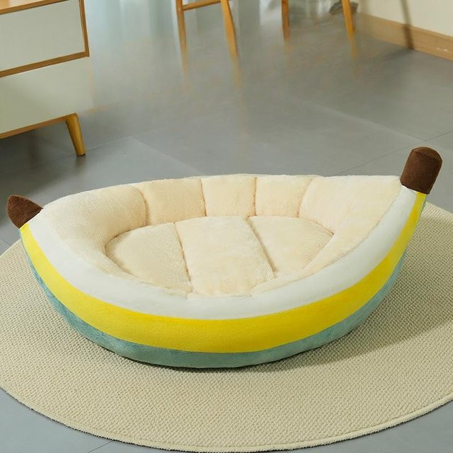 Offene Bananen-Hundehütte und Katzenhütte aus Stoff für Haustiere, Größe S, B/T: 50 x 40 cm - Bild 1
