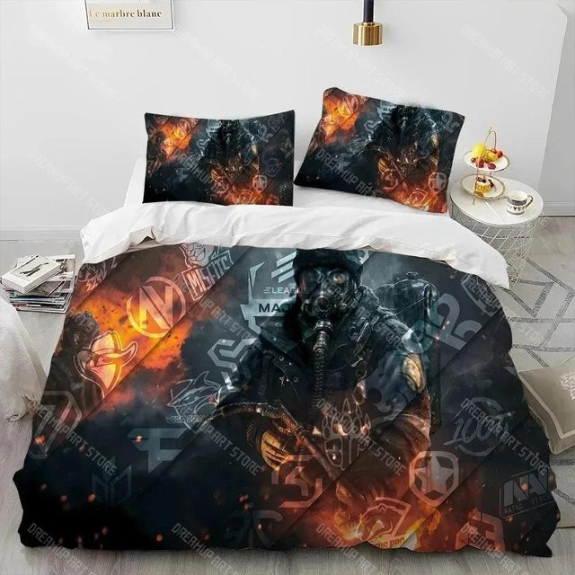 Cs Go Gamer Bettwäsche Set mit Bettbezug und Kissenbezug, Counter Strike Design, Mehrfarbig, B/H: 90 x 200 cm - Bild 1