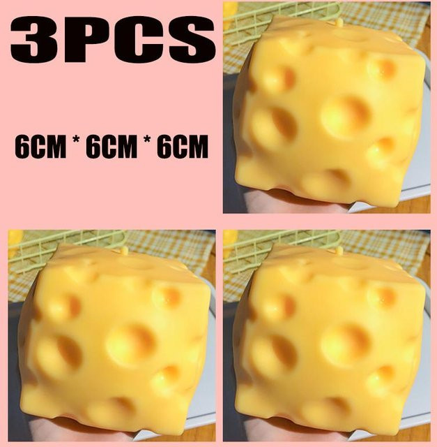 Jumbo-Käsewürfel-Stressball, formbar, zum Drücken, ASMR, sensorisches Anti-Stress-Gadget - Bild 1