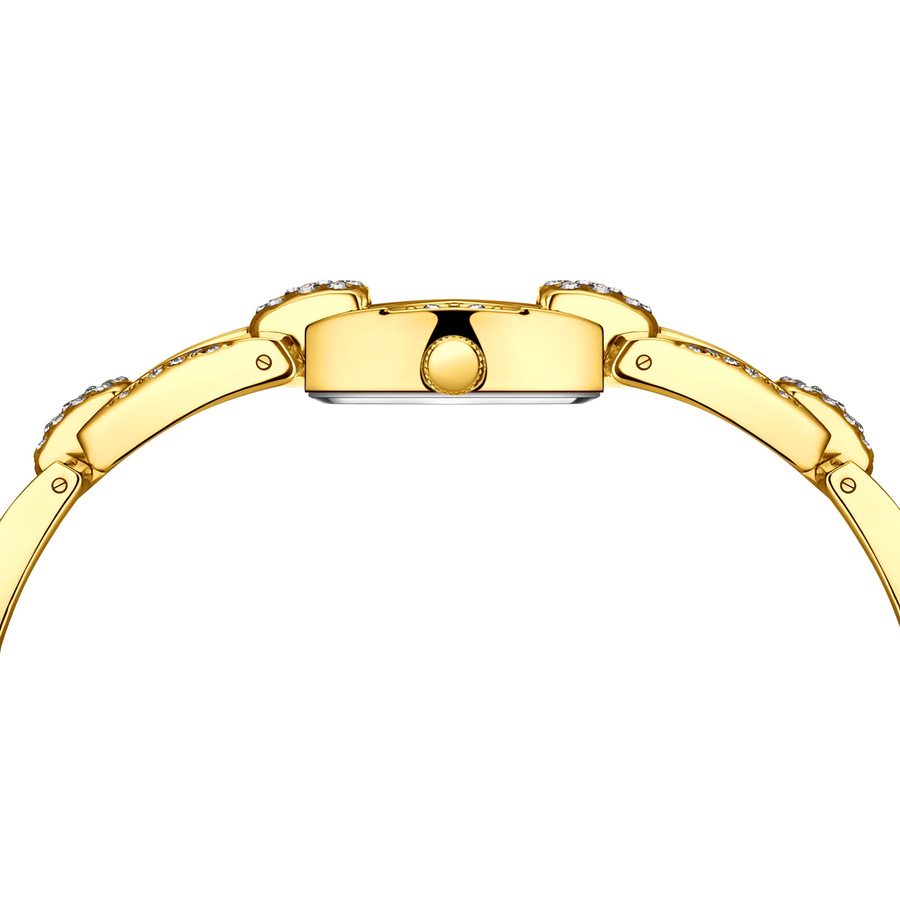 YaLaLuSi Armbanduhr, Quarz, Edelstahl, Schwarz, Gold, Diamantbesetzt, Damen - Bild 3