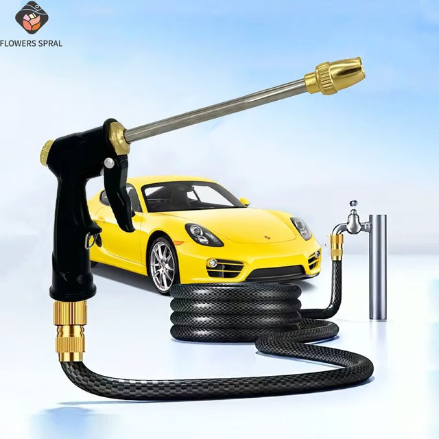 FLOWERS SPRAL Hochdruck-Wasserpistole für Autowäsche und Garten in Schwarz - Bild 1