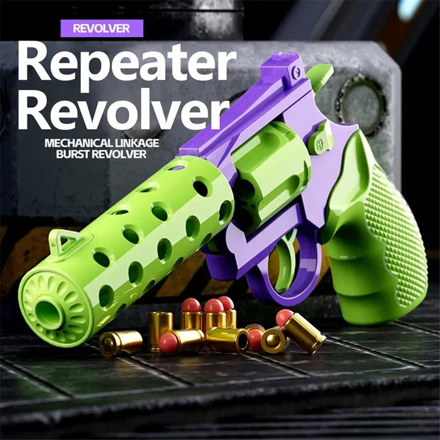 Automatische Dekompressions-Wüstenpistole, Revolver-Spielzeugpistole, Gel Blaster, Rot, Bunt / Mehrfarbig - Bild 1
