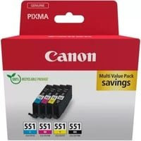 Canon CLI-551 Multipack Original Tintenpatronen CMYK Schwarz, Cyan, Magenta, Gelb - Bild 1