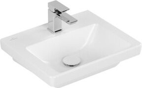 Villeroy & Boch Handwaschbecken Subway 3.0 Eckwaschbecken aus Keramik in Weiß mit Überlauf, B: 45 cm, T: 37 cm - Bild 1