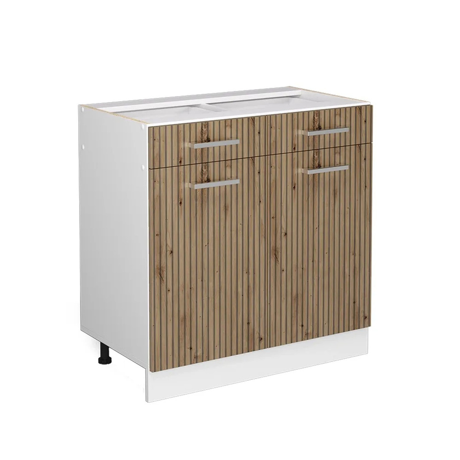 Vicco Küchenunterschrank R-Line Artisan-Eiche und Weiß, B: 80 cm, H: 81,6 cm, T: 46 cm - Bild 2