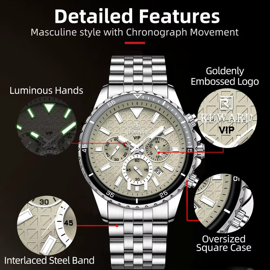 REWARD Chronograph, Edelstahl, Silber, Herren - Bild 2